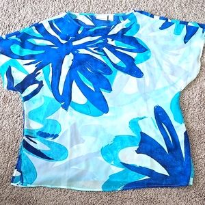 Chicos Floral Flowy Blouse Size 2